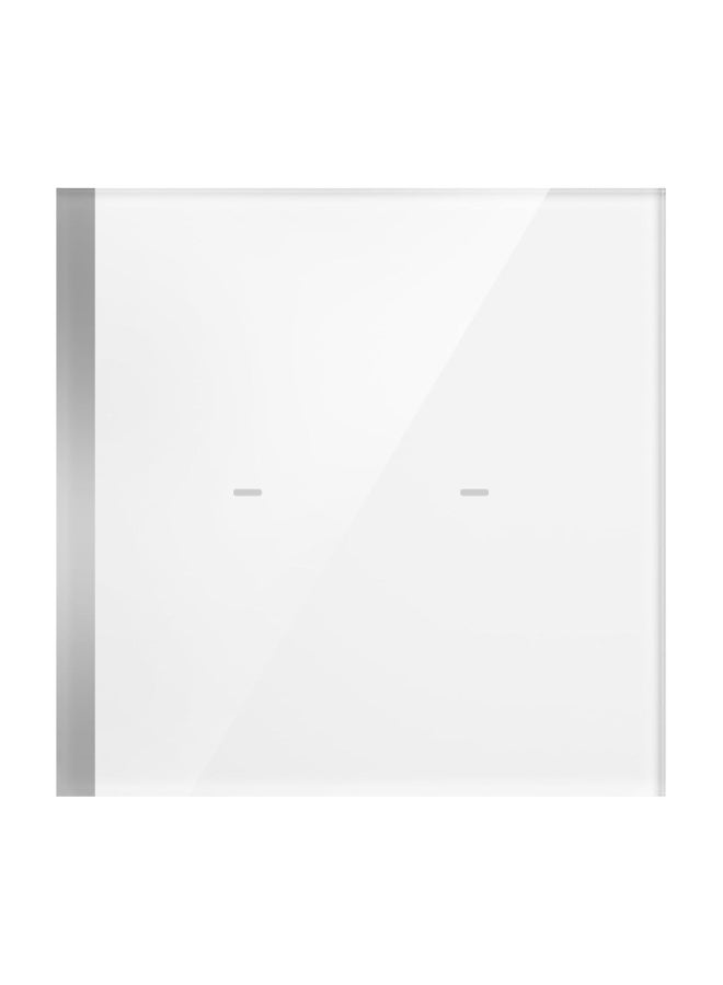 GOLD MANTIS Smart Wi-Fi Touch Light Switch 2 Gang White | Alexa & Google Assistant Compatible | Fireproof Toughened Glass Panel | App & Voice Control | Modern Home Automation Switch